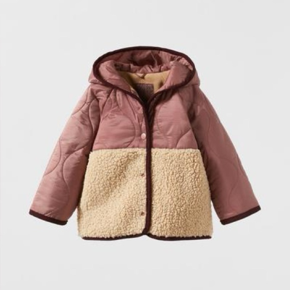 EUC Zara Kids Minnie Mouse Disney Fleece Quilted Jacket with Hood, Size 3-4 Yrs - Picture 5 of 5